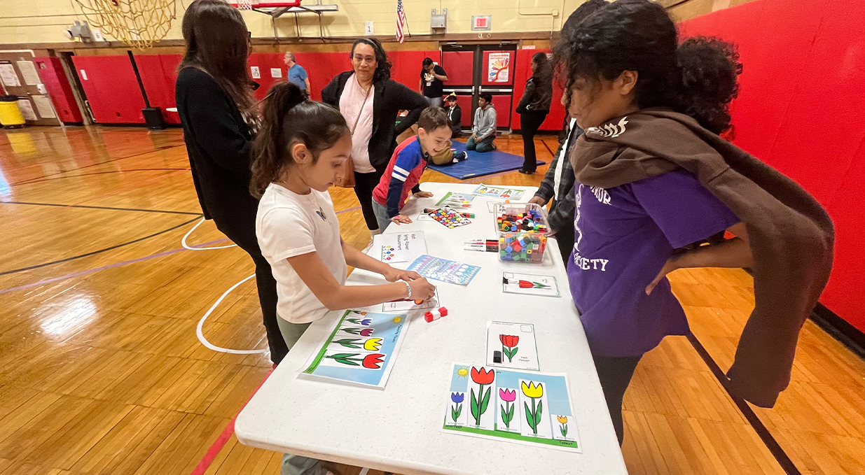 Student with Dr. Seuss themed multi-curricular activities